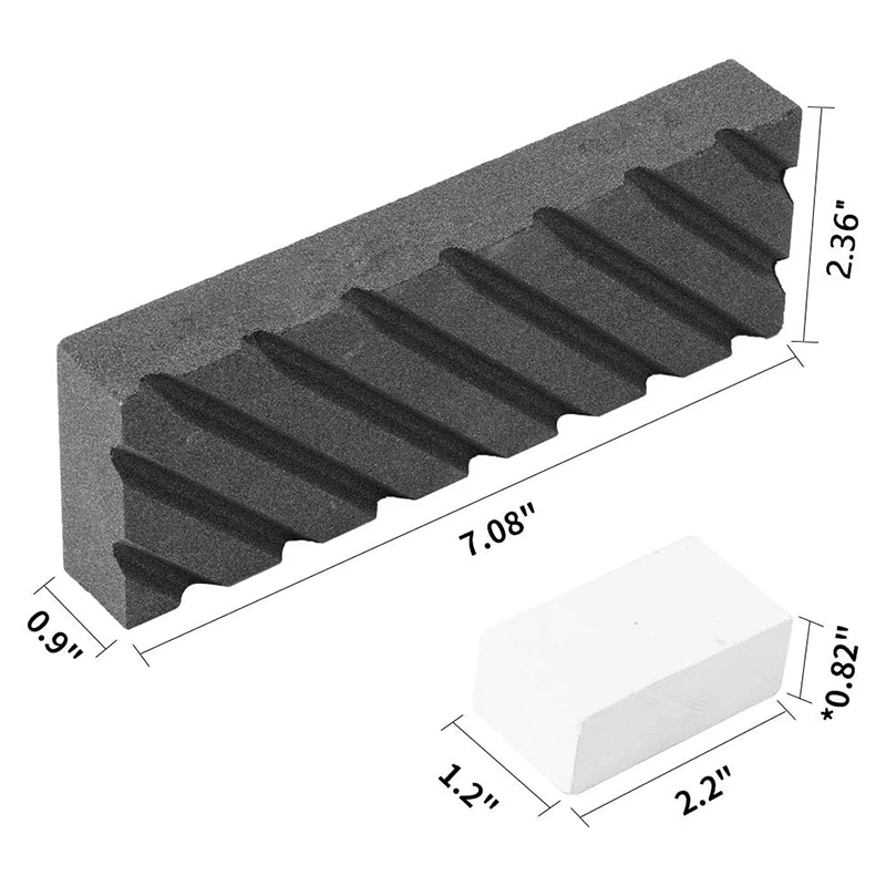 Dual Grit Coarse/Fine Flattening Stone Set - Two Sharpening Stones Flattener - Whetstone Fixer With Grooves