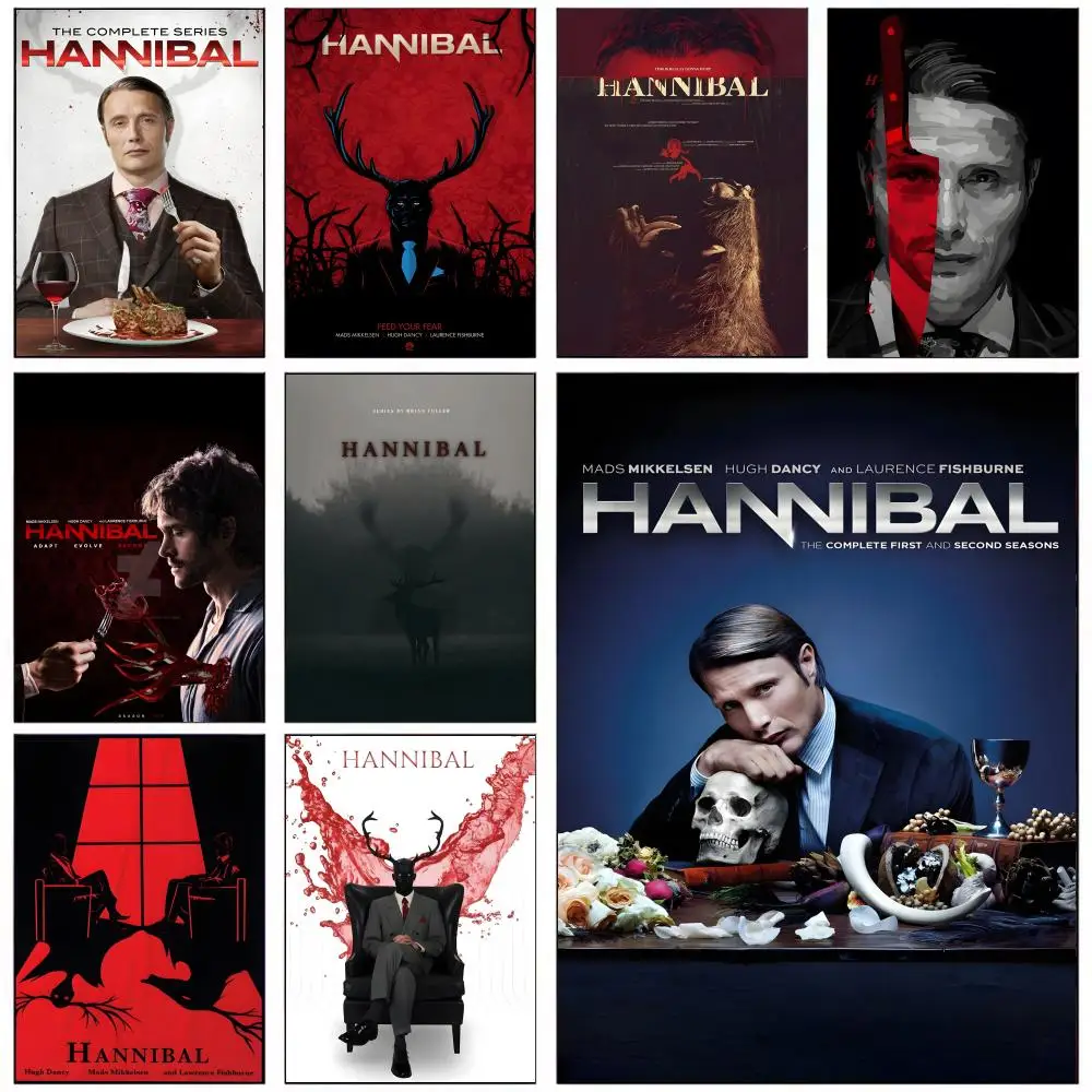 Póster de la serie de televisión de terror Hannibal, arte HD, pared adhesiva, impermeable, decoración estética para el hogar, sala de estar, dormitorio, bar