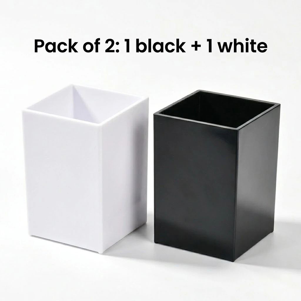 2-PACK Eyelash Extension Tool Organizer Box, Square Desktop Makeup Storage Holder, Lash Tech Accessories