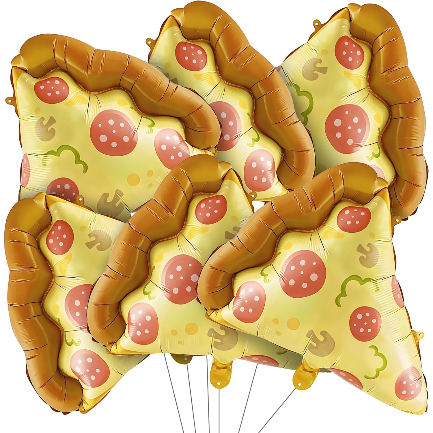 3/6 Globos de Aluminio con Forma de Rebanada de Pizza de 23 Pulgadas - Decoración Divertida para Fiestas de Cumpleaños con Temática de Pizza y Baby Shower