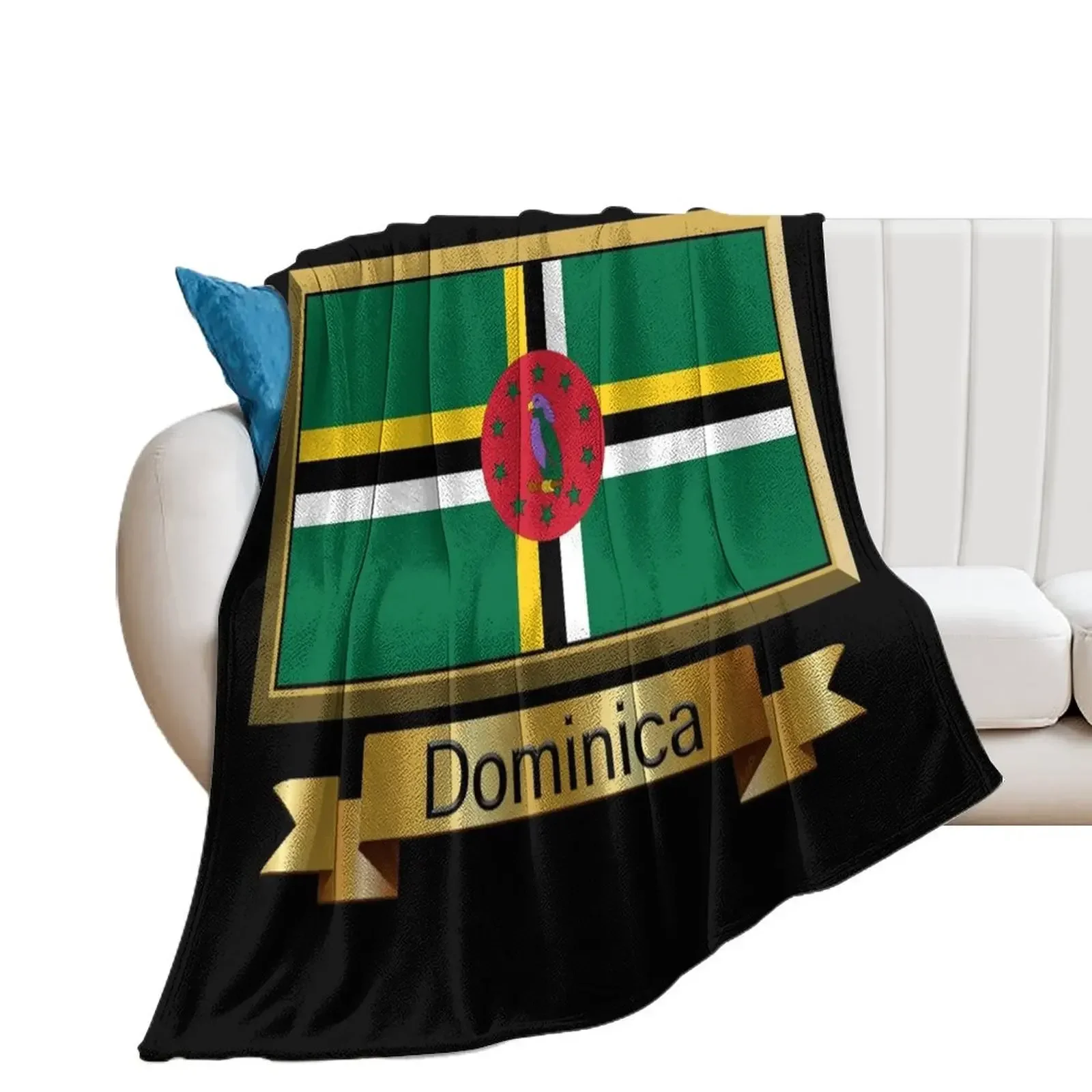 Dominica Flag Gifts, Stickers & Products - Named Throw Blanket Soft Beds Shaggy blankets ands Blankets