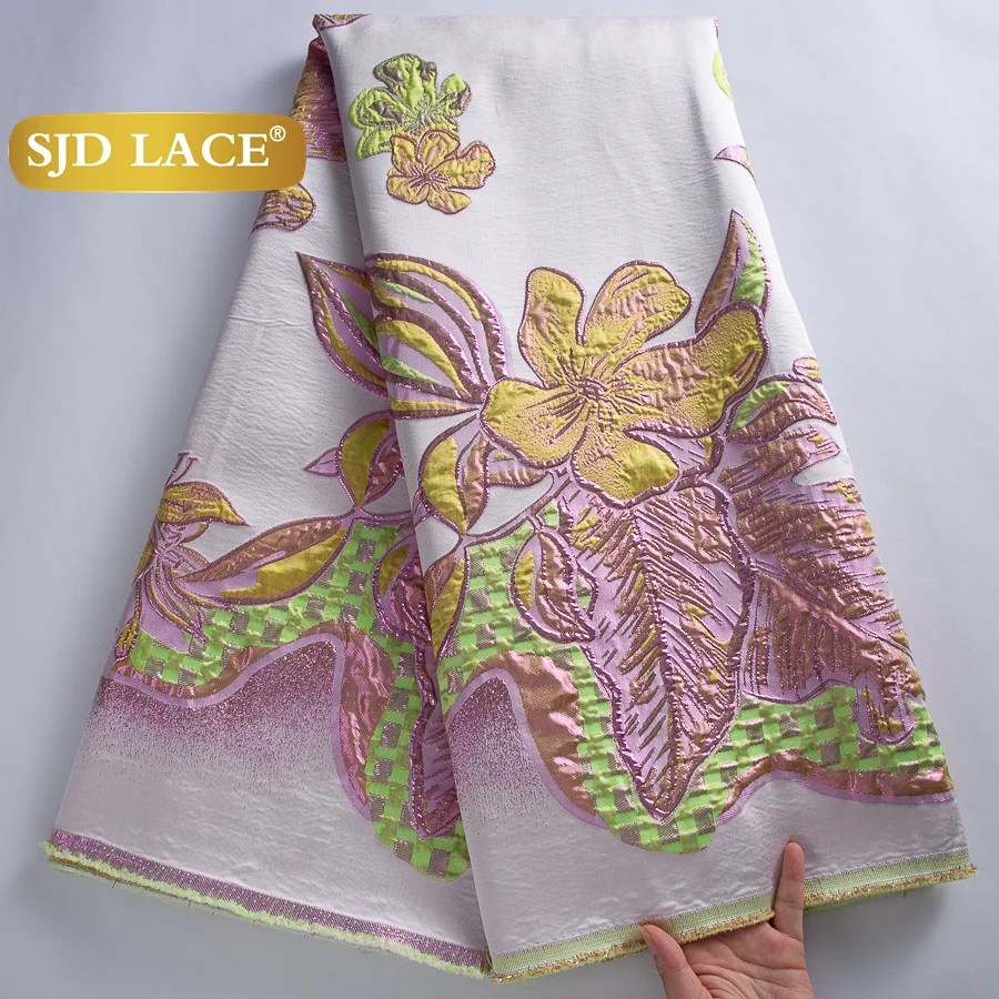 SJD LACA French Brocade Lace Fabrics 2025 High Quality African Jacquard Lace Nigerian Damask For Sewing Women Party Dresses 4405