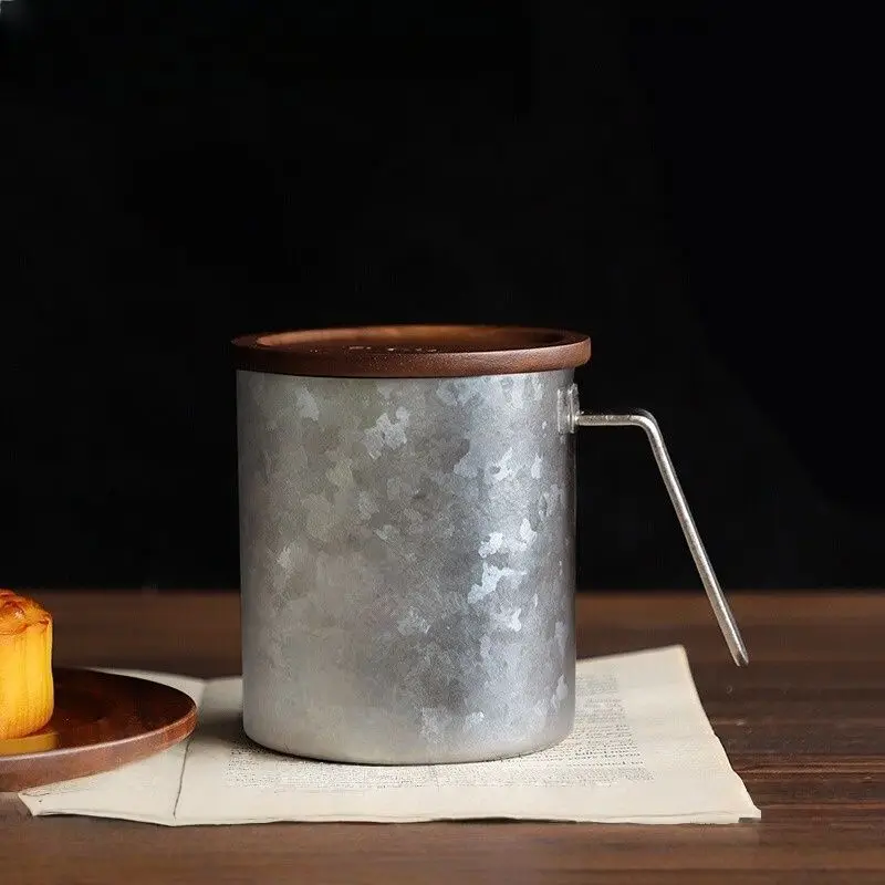 pure titanium mug, ice flower double-layer titanium cup, light luxury anti-scalding coffee cup, teacup water cup, birthday gift.