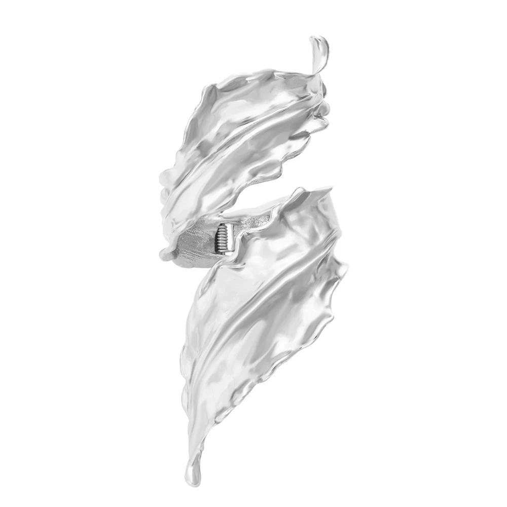 ZA Fashion Light Luxury Style Vintage Exaggerated Design Alloy Leaf Hand Jewelry