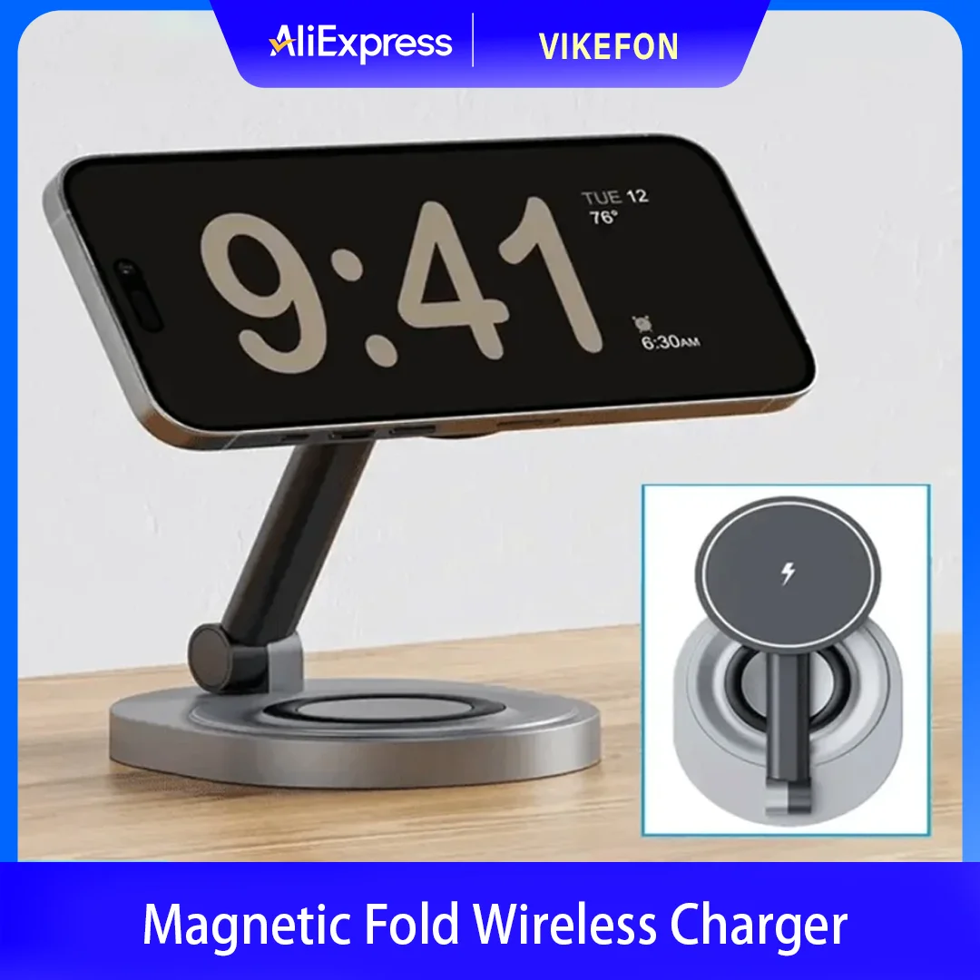 

Магнитная подставка для беспроводного зарядного устройства 2 в 1, подставка для Magsafe iPhone 17 16 15 14 13 Pro Max Apple Watch Airpods, станция быстрой зарядки