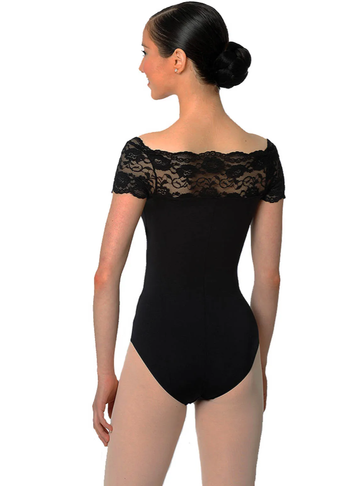 New Women Ballet Leotard Dancing Gymnastics Costume Adult Lace Splice Dance Wear Short Sleeve High Necked Bodysuits Professional