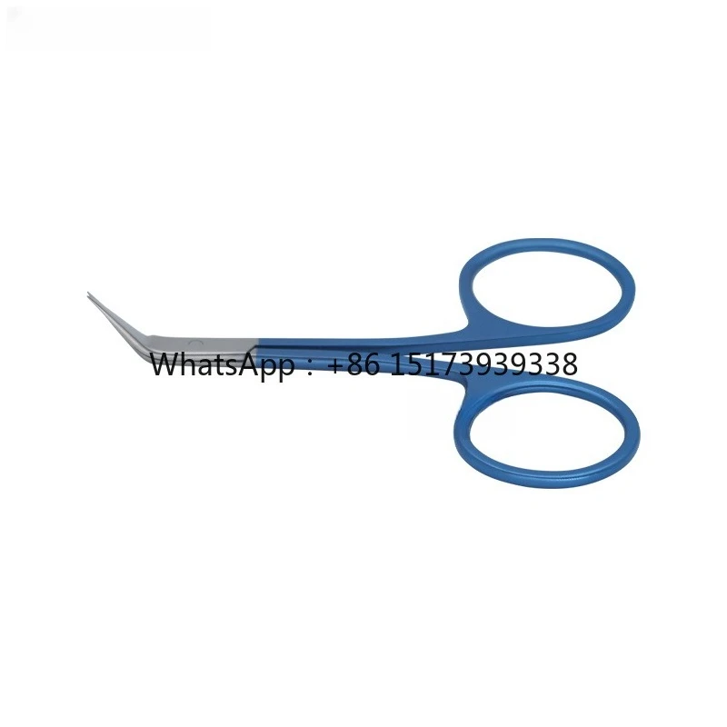 10cm Ring Scissors Angled Blades for Plastic Surgery Surgical Scissors