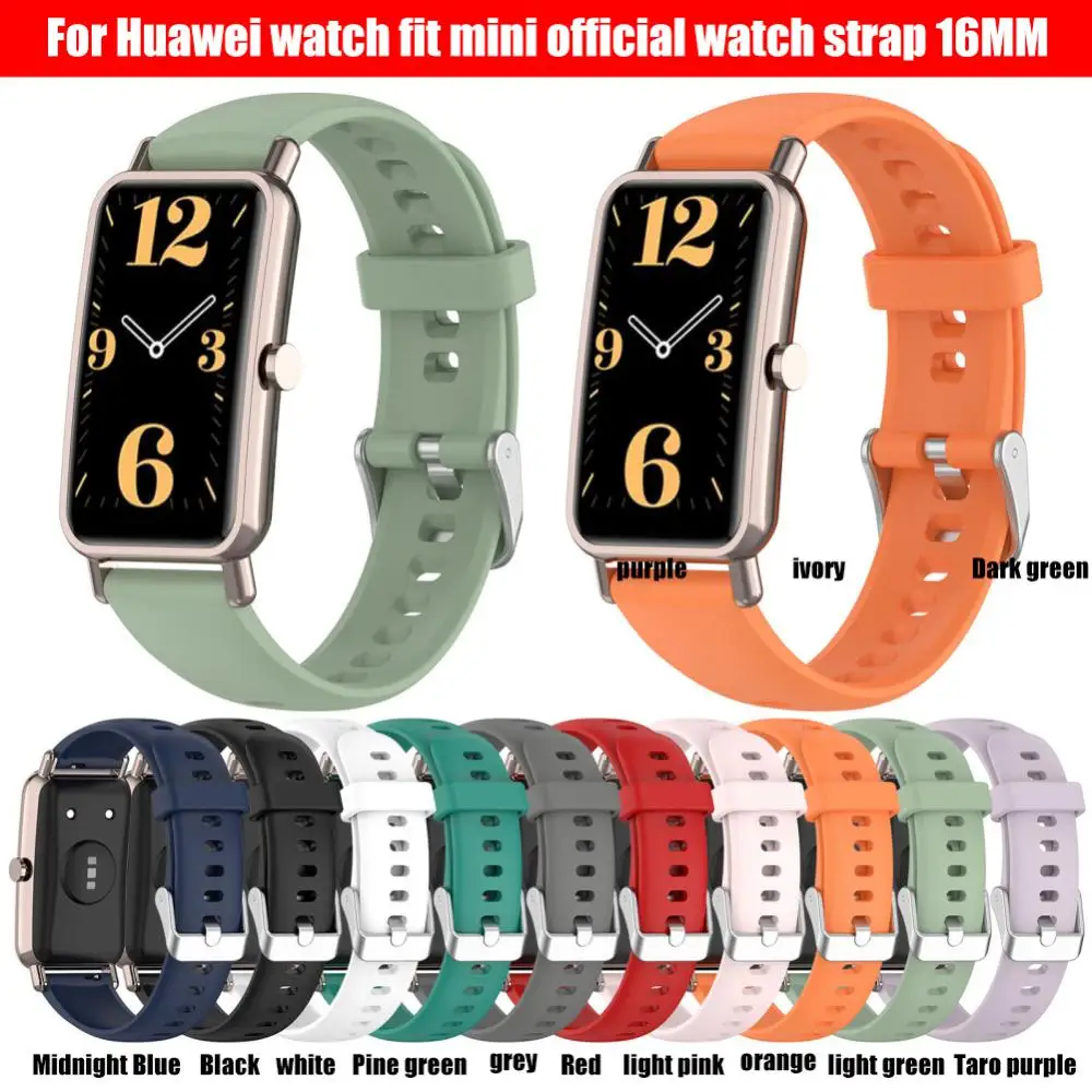 Strap Bracelet Dustproof 16mm 5.5-8.7 Inches Watch Strap Replacement Smart Wristband For Huawei Watch Fit Mini Skin-friendly