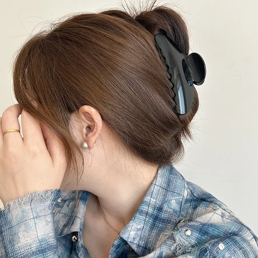 Semi Circular Hair Claw Clip Fashionable Versatile Shark Clamp for Thick Hair Simple Chic for Party Festival