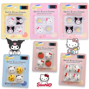 4 Stück Sanrio Hello Kitty Silikon Thumb-Stick Grip Caps Analog Joystick Cover Case für Nintend Switch NS Controller für Jungen Geschenke