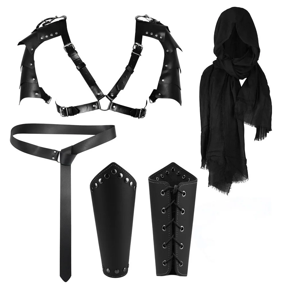 Średniowieczny zestaw plecaków męskich Viking z podwójnymi ramionami Regulowany zestaw plecaków COSPLAY Halloween Odgrywanie ról Rekwizyty na imprezę taneczną