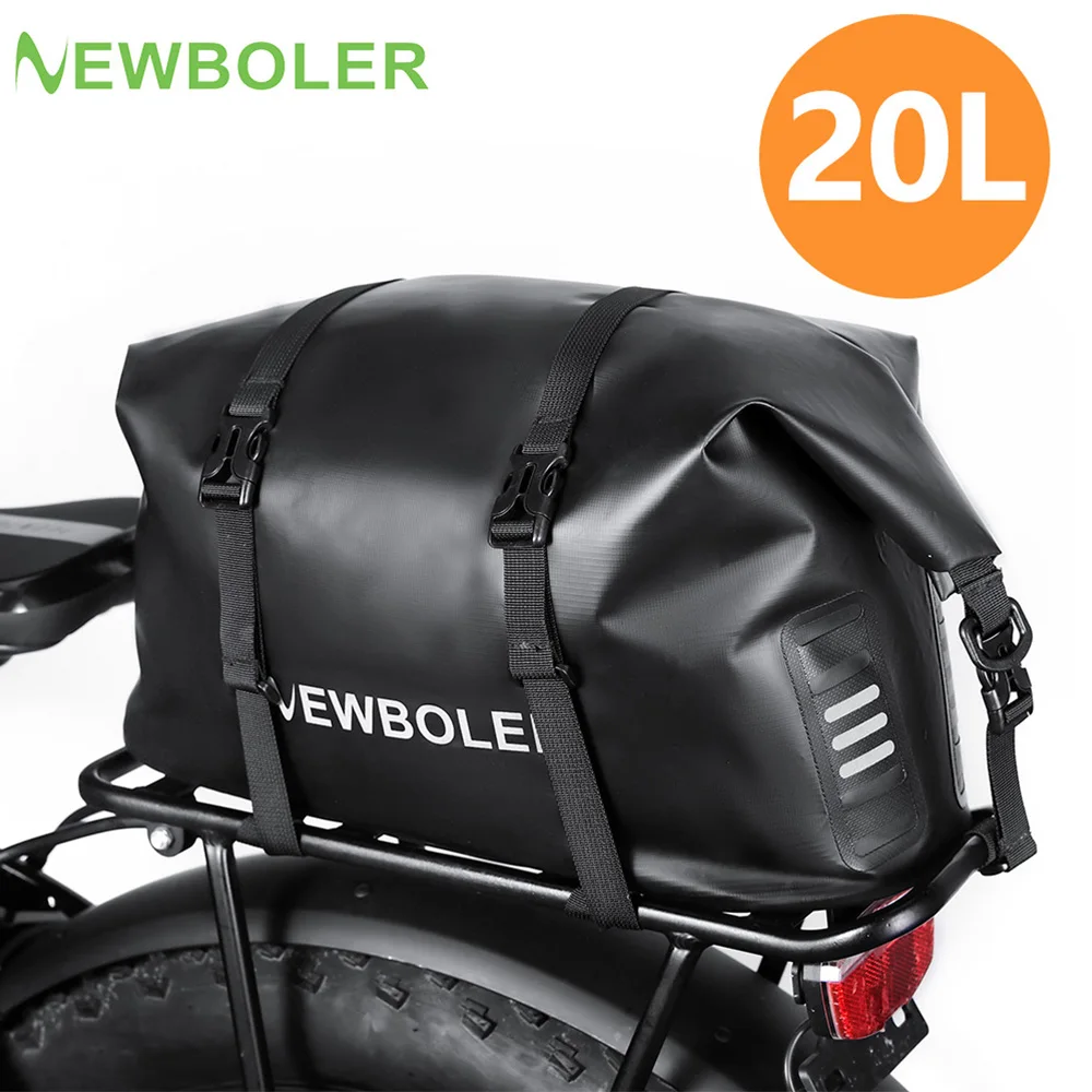 

NEWBOLER Cycling Bicycle Bike Rear Seat Trunk Bag Large Capacity Panniers Reflective Rear Bag Waterproof Bicycle Storage Bag