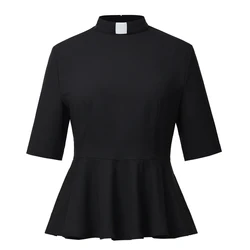 Priest Clergy Shirt for Women Tab Collar Insert for Pastor Preacher Costume