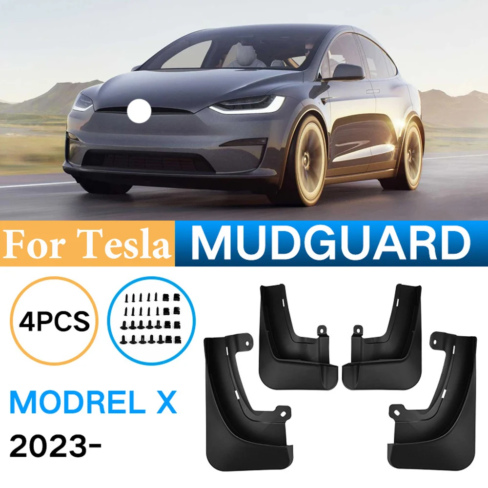 

High quality MudFlaps For Tesla Model X 2023 Mud Flaps Splash Guard Mudguards Front Rear Fender Car Accessories