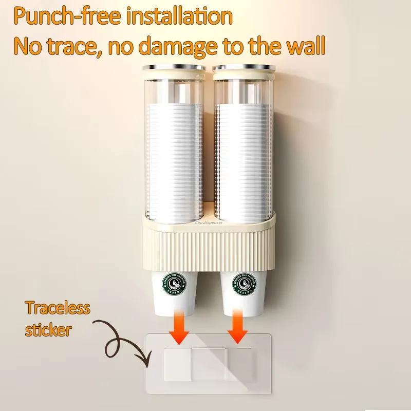 حامل أكواب للاستعمال مرة واحدة، موزع مياه مثبت على الحائط، حامل أكواب ورقية عالي الجودة، رف تخزين كوب الماء