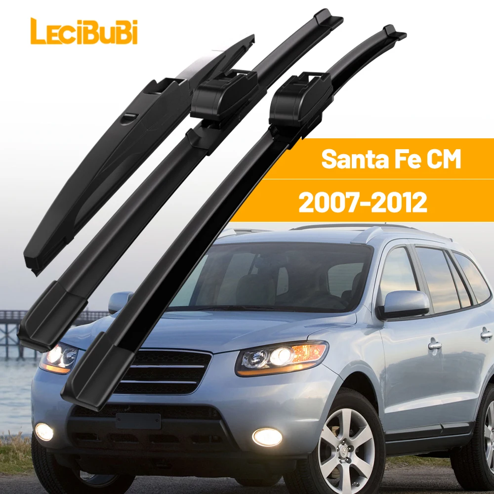 

For Hyundai Santa Fe CM 2007-2012 1set Front & Rear Windshield Wiper Blades Windscreen Wipers 2008 2009 2010 2011 Accessories