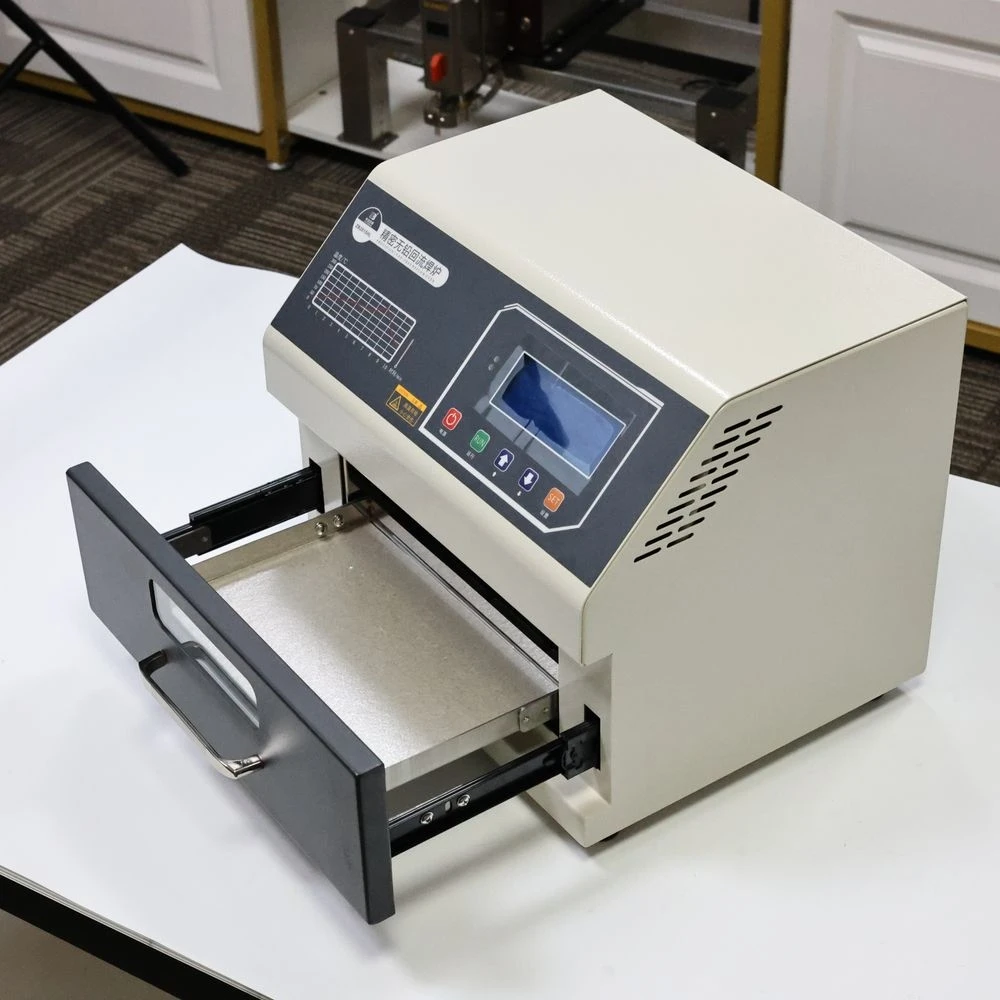 ZB2015HL Oven Reflow Desktop Presisi Tinggi 200X150Mm 700W Set Oven Reflow Solder Pcb Mini Smd untuk Lini Produk PCB