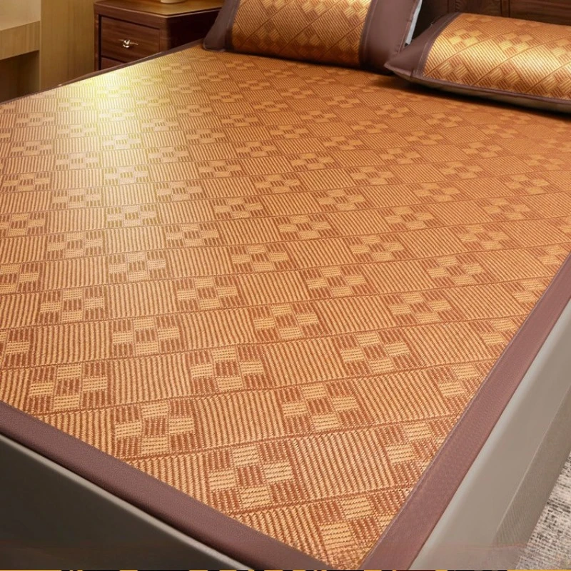 For    Double Sided   Double Foldable Ice Silk  Bamboo M Single Home Dormitory Soft Mat Kit