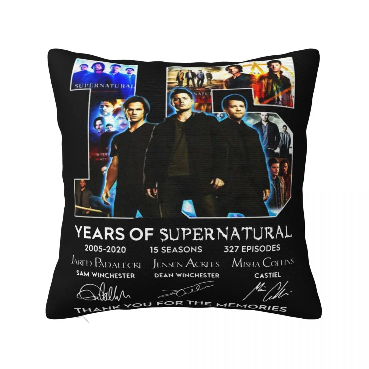 15 Years Of Supernatural Thank You For The Memories Vintage Men Gift Tee Pillow Case