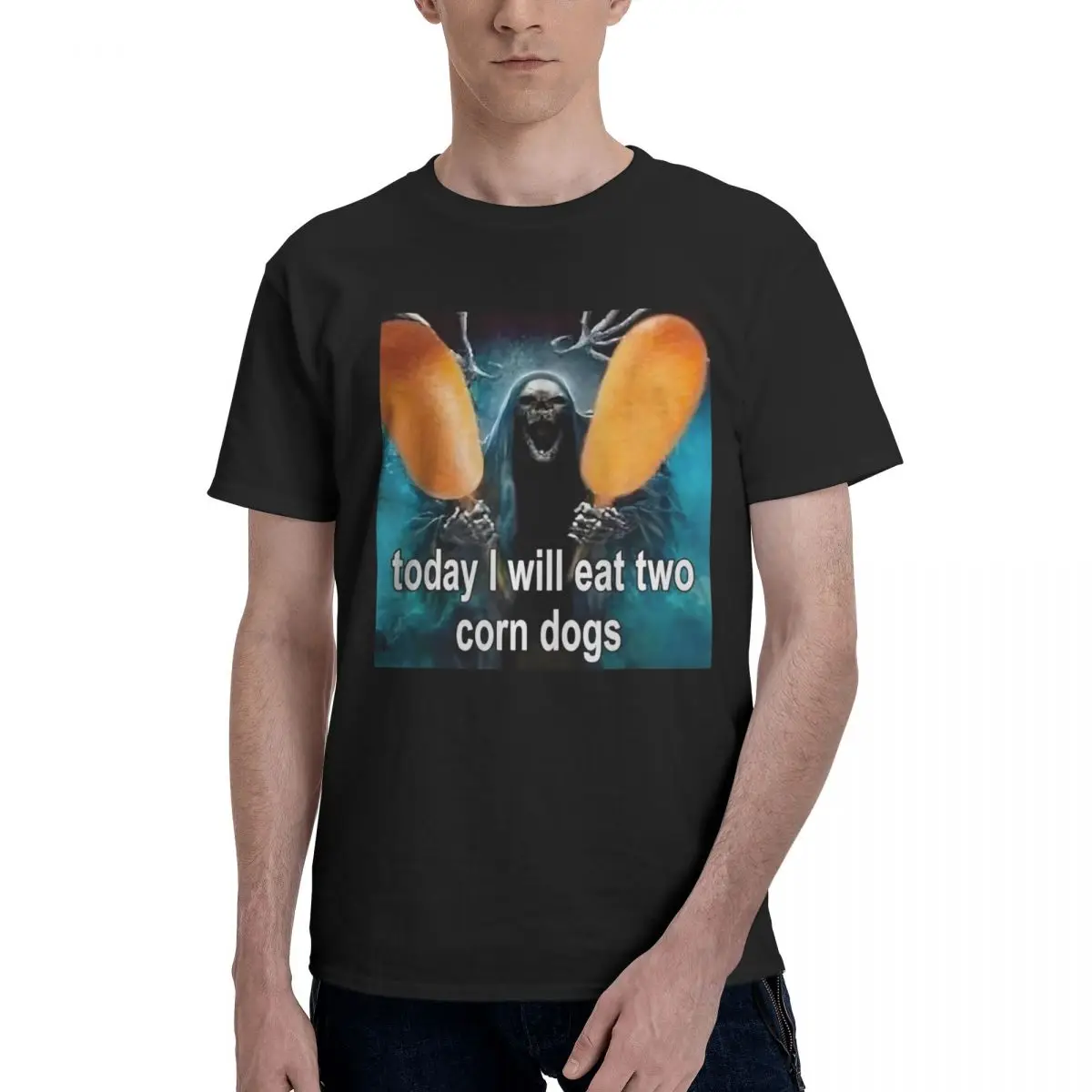 

Eat Corn Dogs, мем, 100% хлопок, повседневная дышащая удобная футболка, футбольные рубашки, забавная рубашка 2025 года