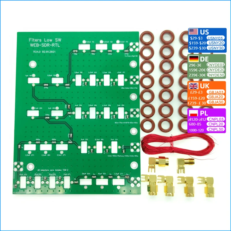 Nvarcher DIY KITS WEB-SDR low HF and LF/MF bs Ffilters  SW For Medium  short wave radio SDR RX