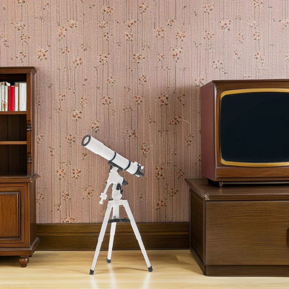 

2 Pcs Astronomical Telescope Model Dollhouse Miniature Furniture Kids Toys Toddler DIY Kit Accessories Decoration