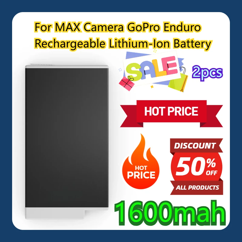 

For MAX Camera GoPro Enduro 1600mAh Rechargeable Lithium-Ion Battery 2pcs