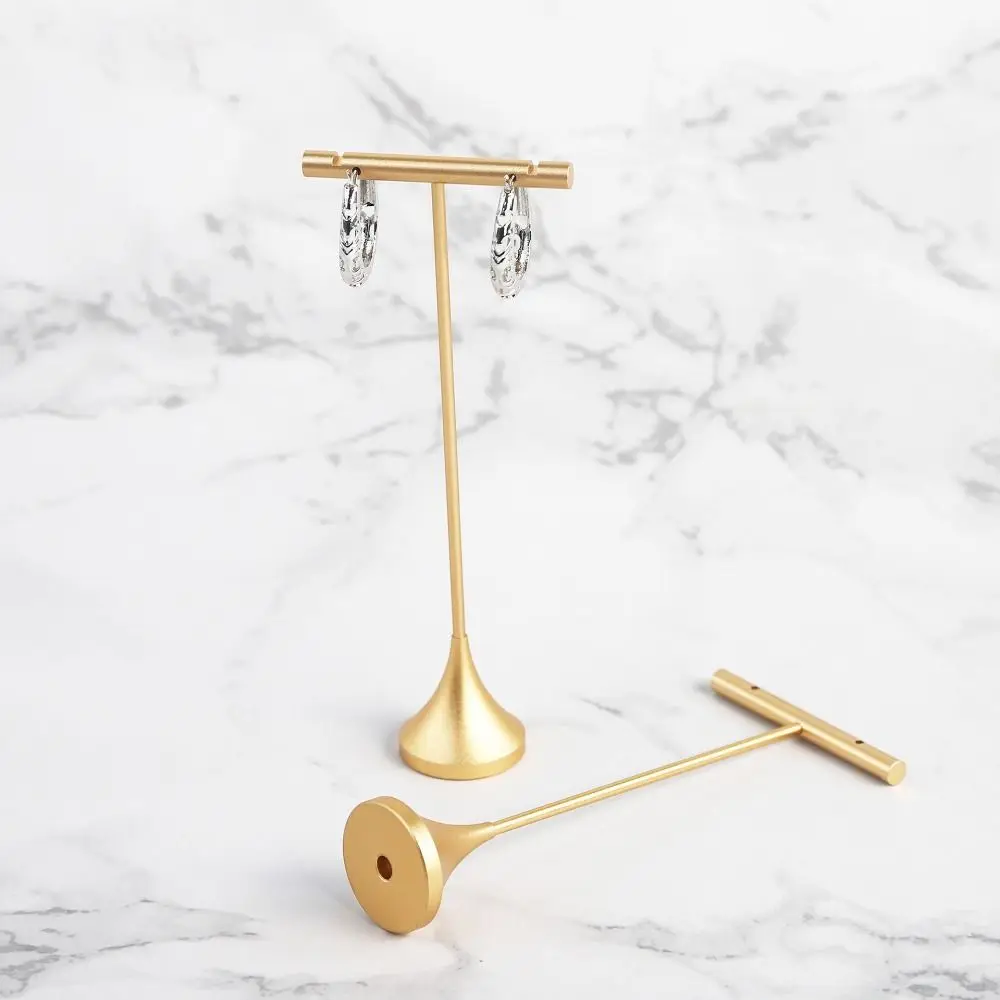 Simple Aluminum Alloy Earring Display Stand Detachable Space Saving T-Shape Rack Earring Storage Shelf Jewelry Display