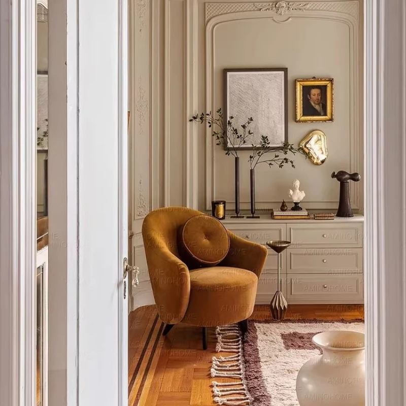 

French second-hand single sofa chair small apartment light luxury high-end feeling