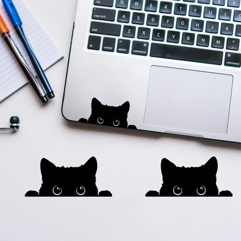 5 Pieces of Cute Black Cat Stickers- Waterproof Vinyl Decals for Car Window, Bumper,Laptop, Water Bottle,Minimalist Kitty Design,Outdoor Durable Adhesive,Easy to Apply & Remove