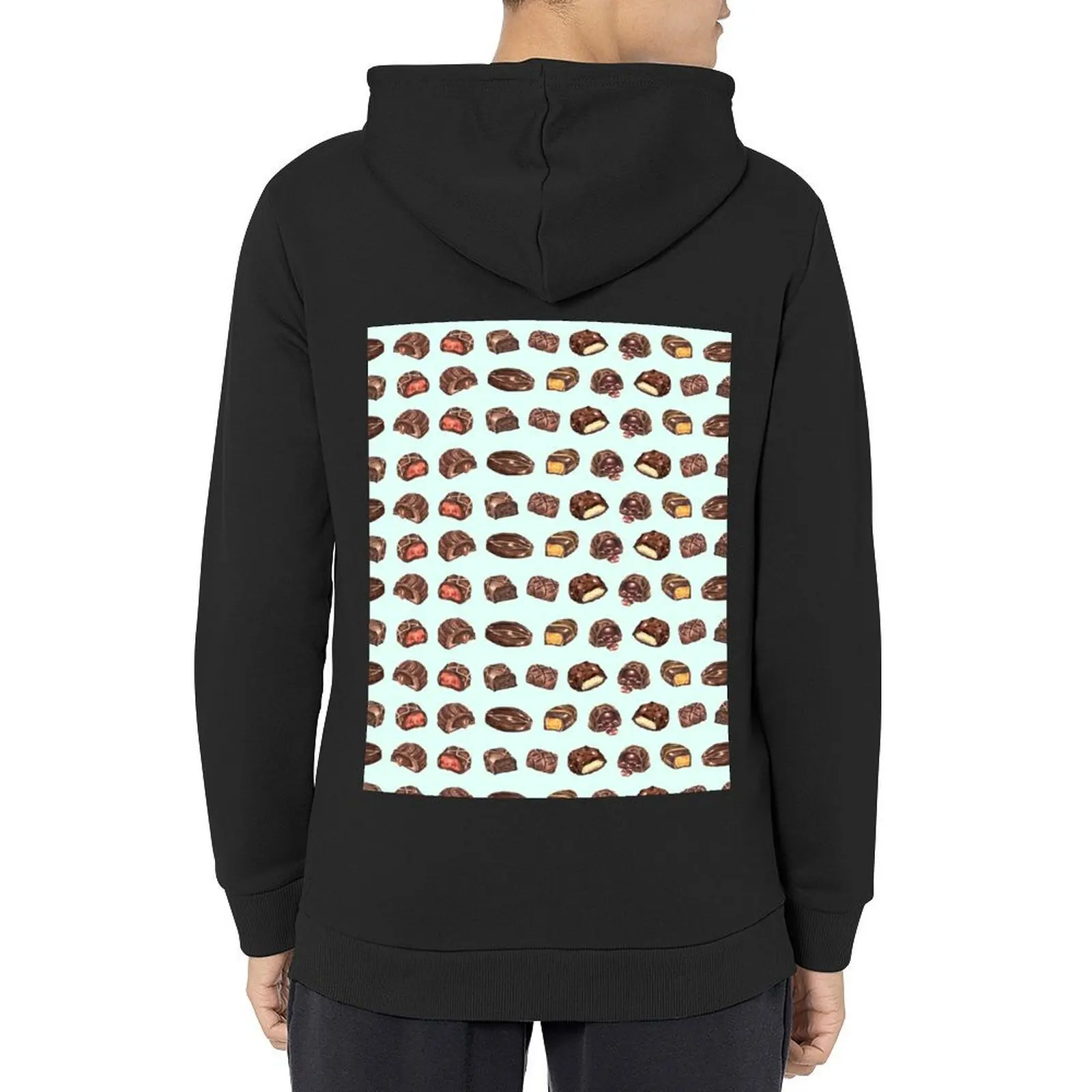 

Chocoholic Truffle Pattern Hoodie graphic t shirts men anime clothes men's autumn clothes men's clothes oversized hoodie