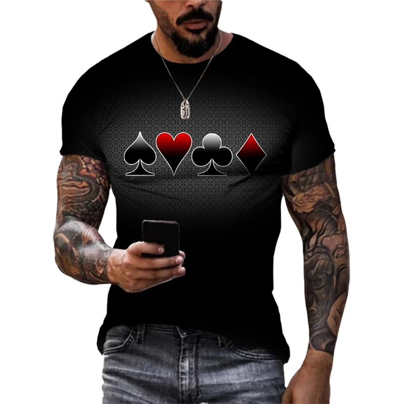 Summer Poker Card 3D Print T-Shirts Streetwear Men Fashion New Harajuku Casual Oversized O-Neck T Shirt Tees Tops Clothing