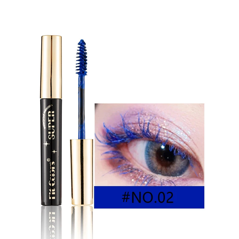 Mascara abbagliante impermeabile 14 colori Mascara volume resistente ai sbavature da palcoscenico per discoteca