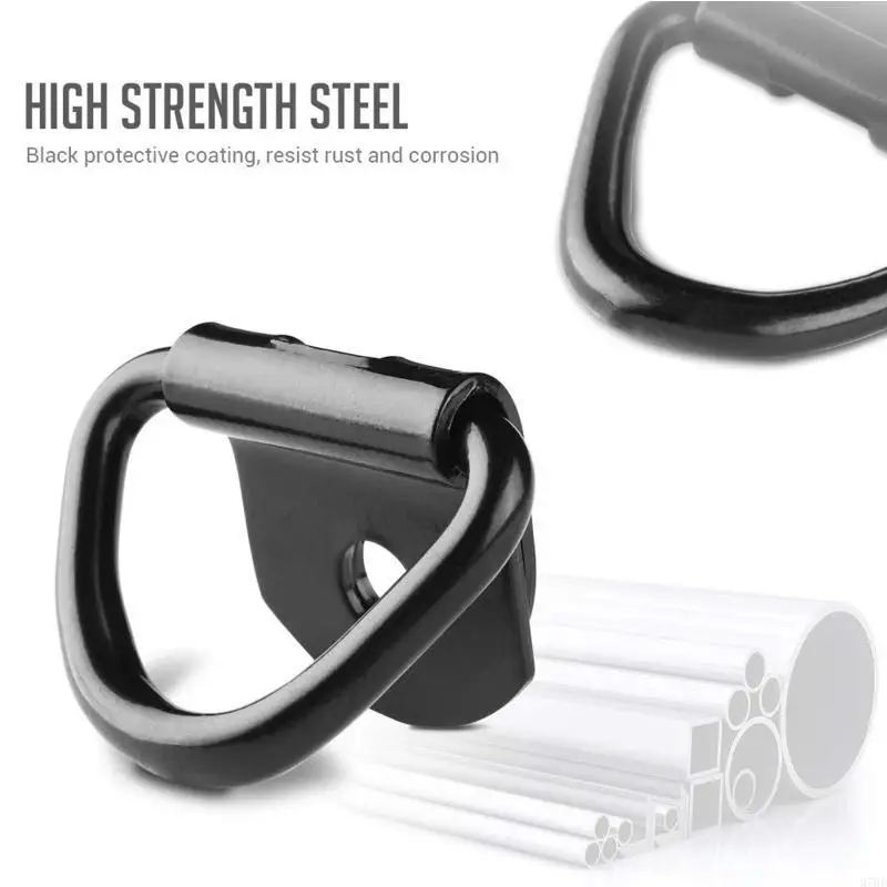 

87HE 20Pcs Metal Tie Down Anchor Ring Trailer Truck D Shaped Hook Cargo Bolt on Hook
