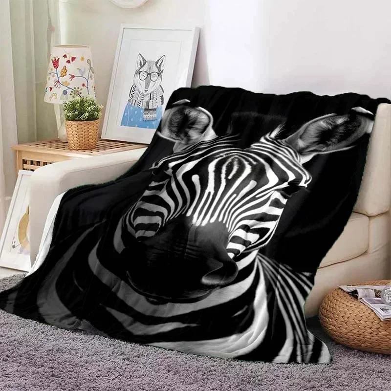 3D-Pferdedecke mit Cartoon-Motiv, bedruckt, Picknickdecke, warmes Flanell, weich und bequem, für Zuhause, Reisen, Geburtstagsgeschenk, Retro