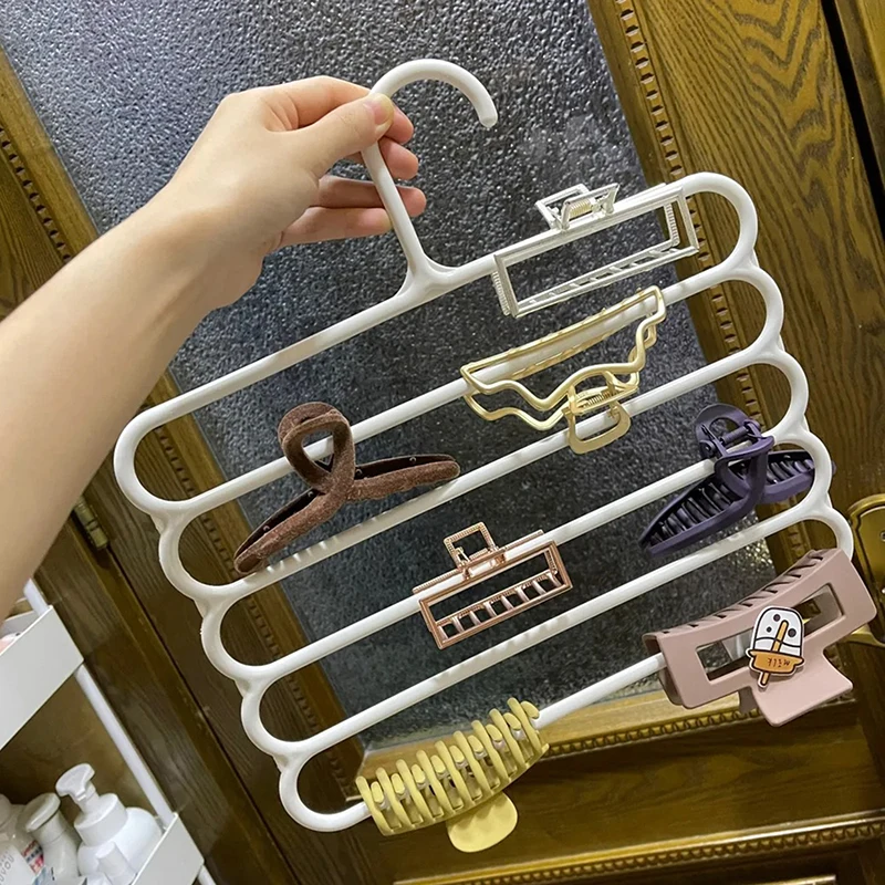 女性用ヘアクロー収納ラック,大容量オーガナイザー,厚手のヘッドバンドホルダー,壁掛け,ヘアピンハンガースペース,5層
