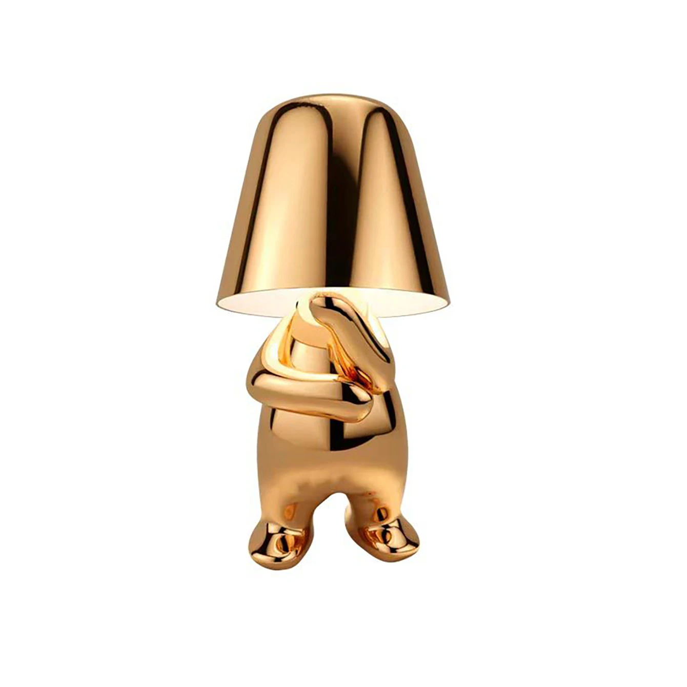 

Thinker Rechargeable Night Light High end Decoration Gold Retro Little Golden Table Lamp Bedroom Decoration Table Lamp