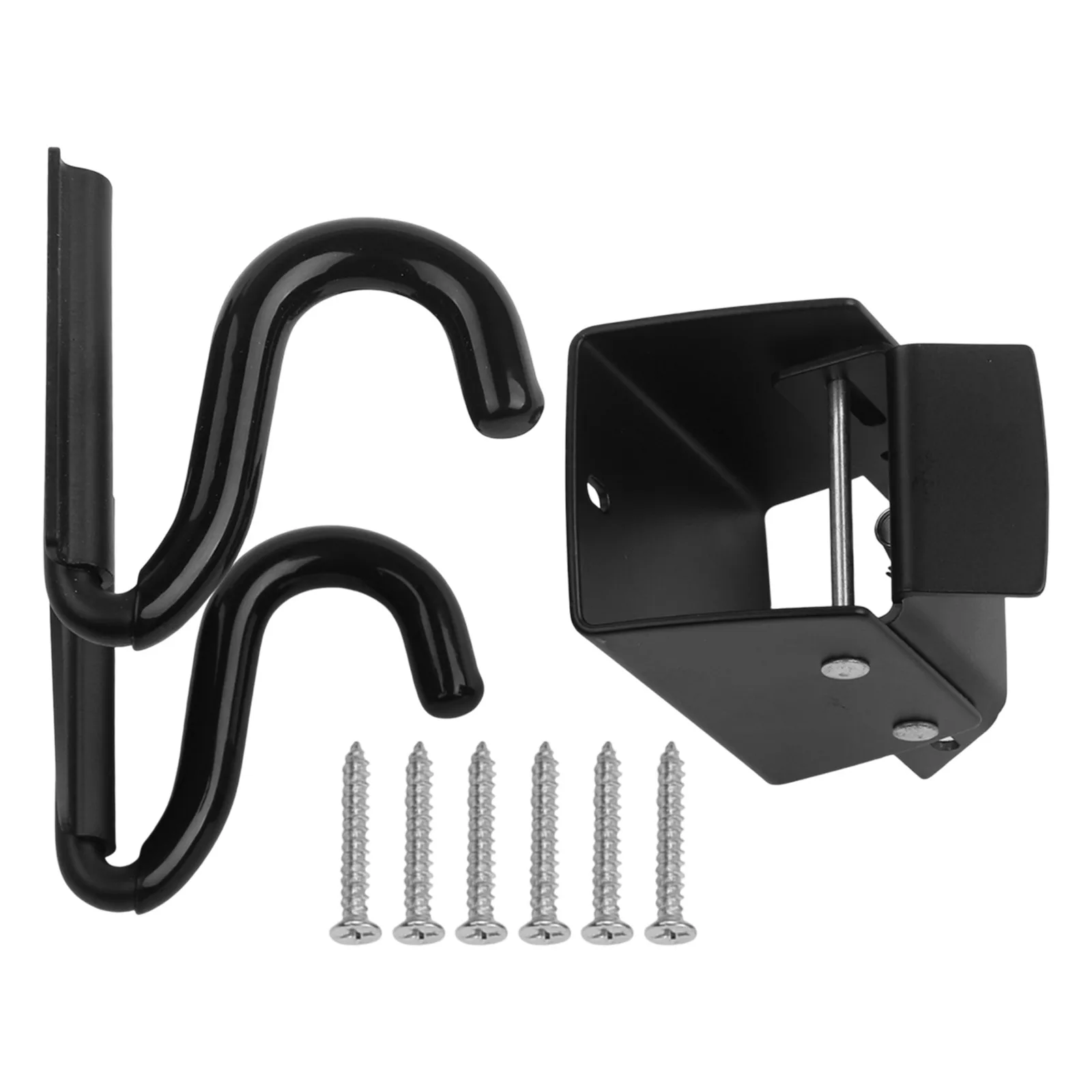 2pcs Bracket Heavy Duty Wheelbarrow Storage Hook With Spring-Loaded Lifter Latch For Garages Sheds Outdoor Buildings