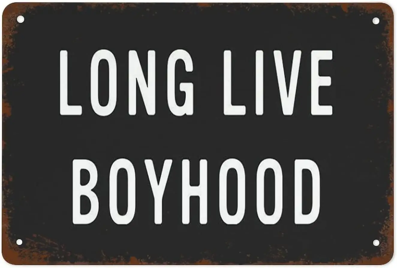 Metall-Blechschild Vintage Metallschilder 'Long Live Boyhood' Jungenzimmer-Deko Kinderzimmer-Wandkunst Vintage Wanddekoration Retro-Kunst aus Blech