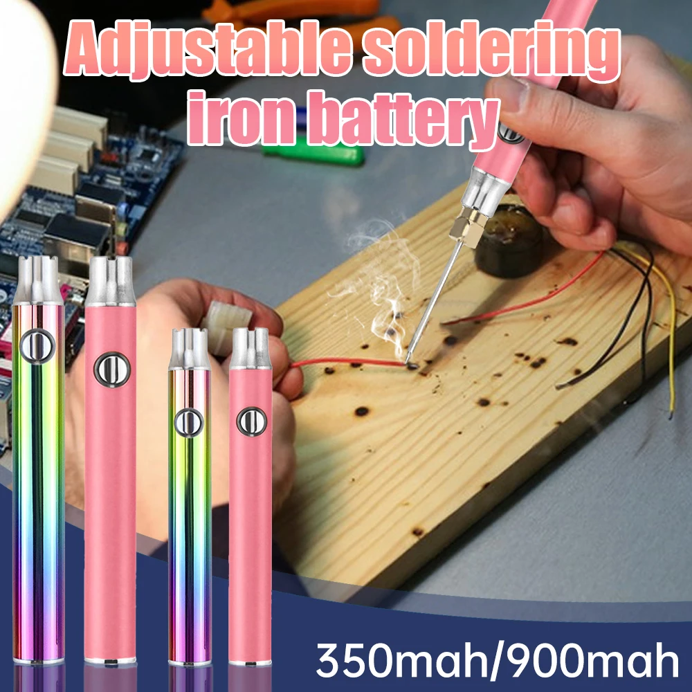 350mah 900mah 2.6V 4.0V Pen Shaped Button Battery Battery Pole Electric Soldering Iron Battery 510 Preheating Battery Pink Color