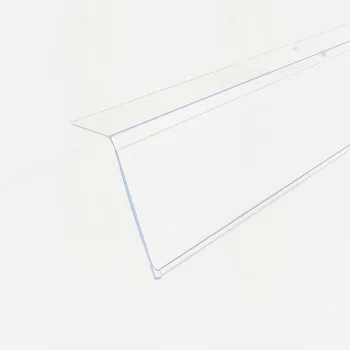 Estante de PVC de plástico, tiras de datos de mercancía, etiqueta de exhibición, soporte de tarjeta, cinta adhesiva, estante de supermercado, 1 paquete