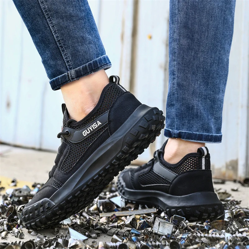 Work Sneakers Steel Toe Shoes Men Safety Shoes Puncture-Proof Work Shoes Boots Indestructible Male Footwear Security Boots