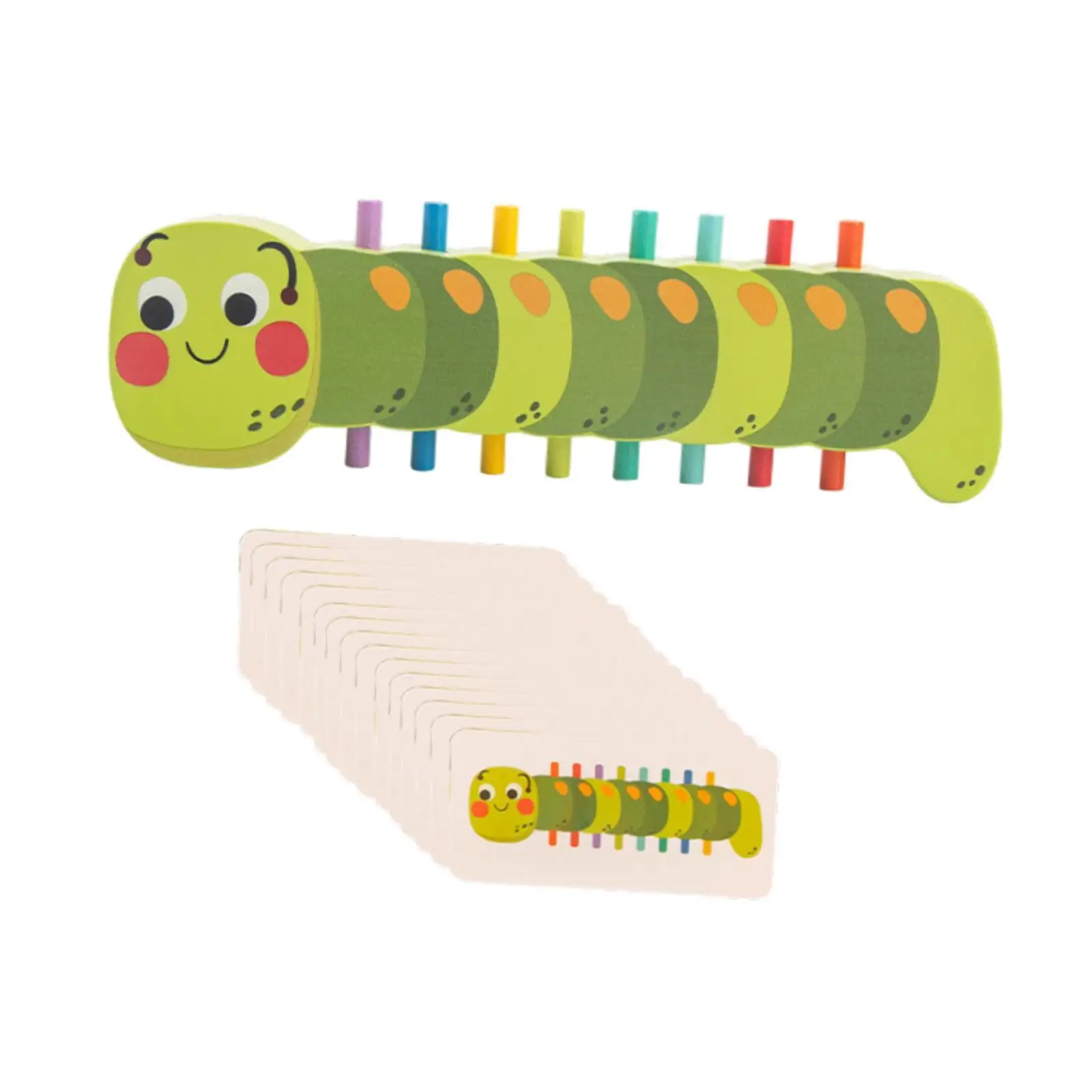 木製毛虫カラーマッチングおもちゃ色分類早期教育感覚教育玩具子供のためのパーティーの好意