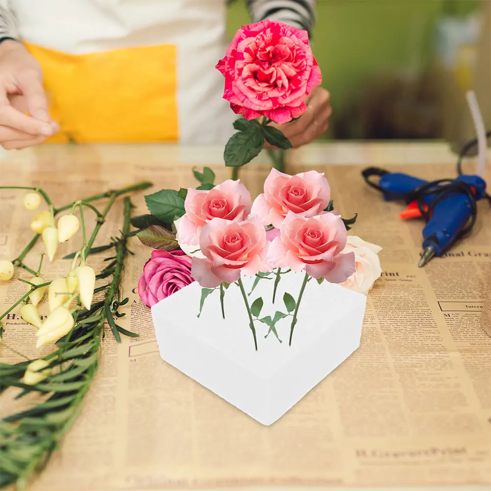 

4 Pcs Floral Foam Base Reusable Versatile Flower Arrangement Square Block Craft Supplies Lightweight Practical Wedding Vase