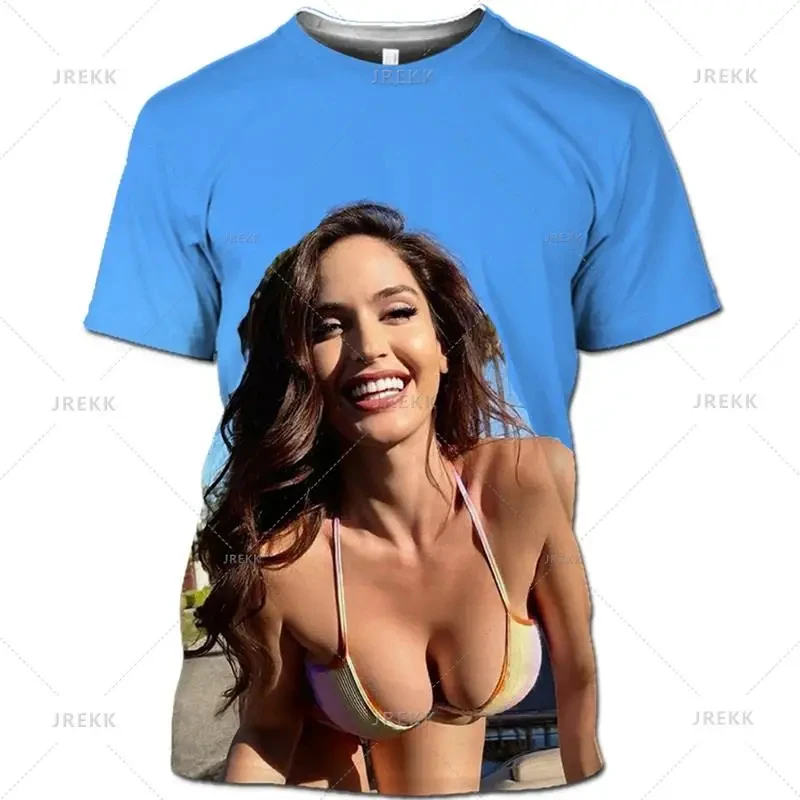 Summer Casual Short Sleeve T Shirt For Men 3d Printing Sexy Model Bikini Graphic Seaside Tops Tee Beauty Girl Pattern Tshirts