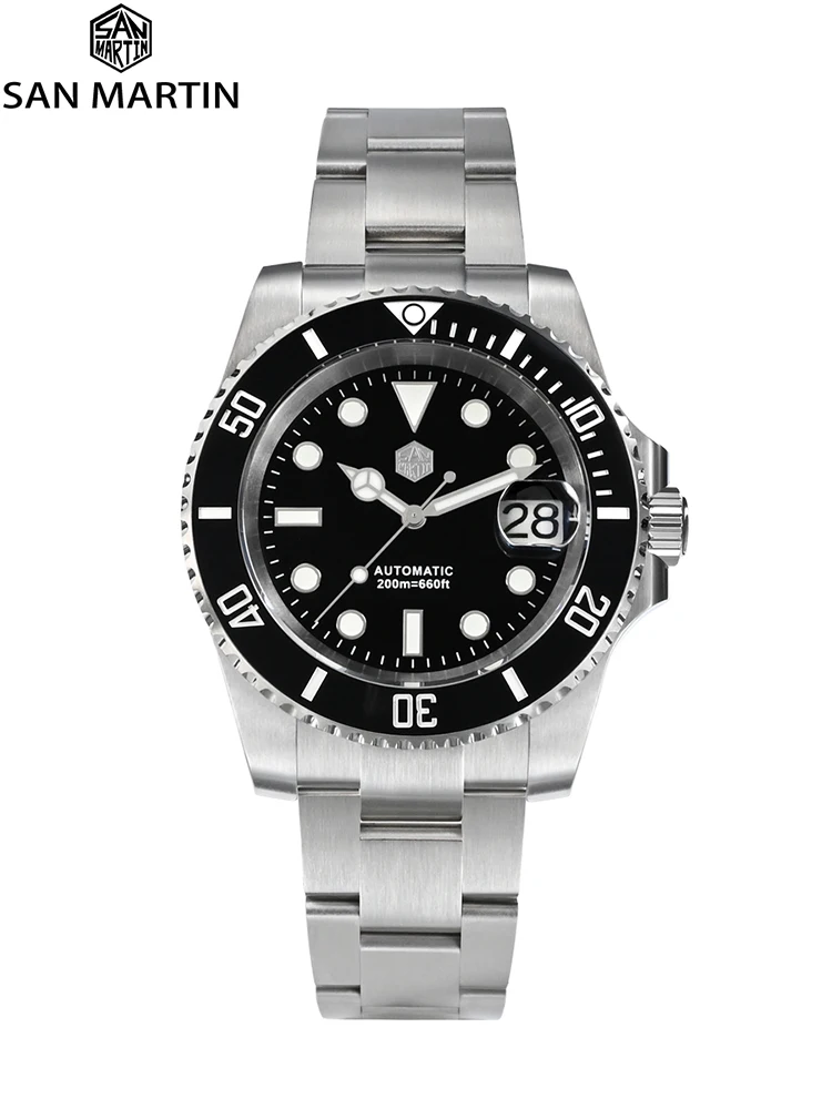 San Martin 40mm NH35 Water Ghost Diving Watch For Men Business Mechanical Sapphire Lume Reloj Hombre Waterproof 20Bar SN0017B