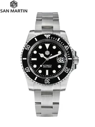 San Martin-Montre de plongée pour homme, 40mm, NH35, Water mesurost, mécanique, saphir, en porcelaine, étanche, 20 bars, SN0017B