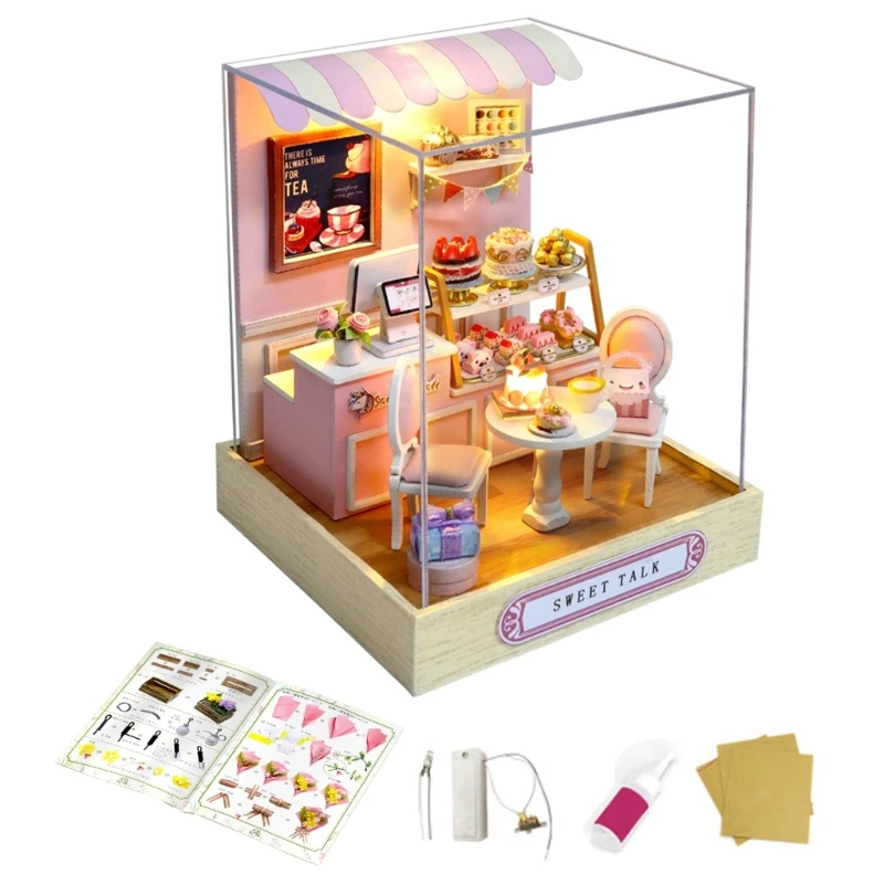 Nova casa bonecas diy kits móveis miniatura mini artesanato artesanal pequena casa