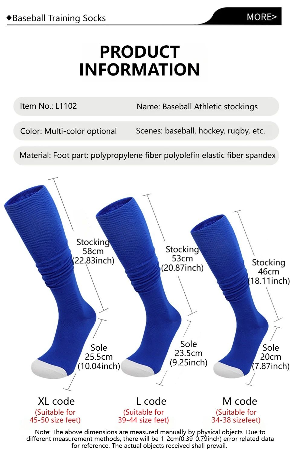 Loogdeel Professionelles Trainingsspiel, Sportsocken für Männer und Frauen, lange Länge, High-Top-Fußball-Softball-Socken, lange Socken – Detail 4