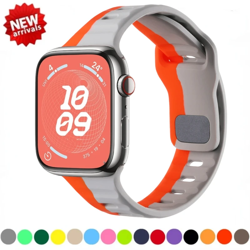 

Soft Silicone Strap For Apple Watch Band Ultra/2 49mm 9 8 7 45mm 41mm Sports Bracelet Wristband iWatch Serise 6 5 4 SE 44mm 40mm